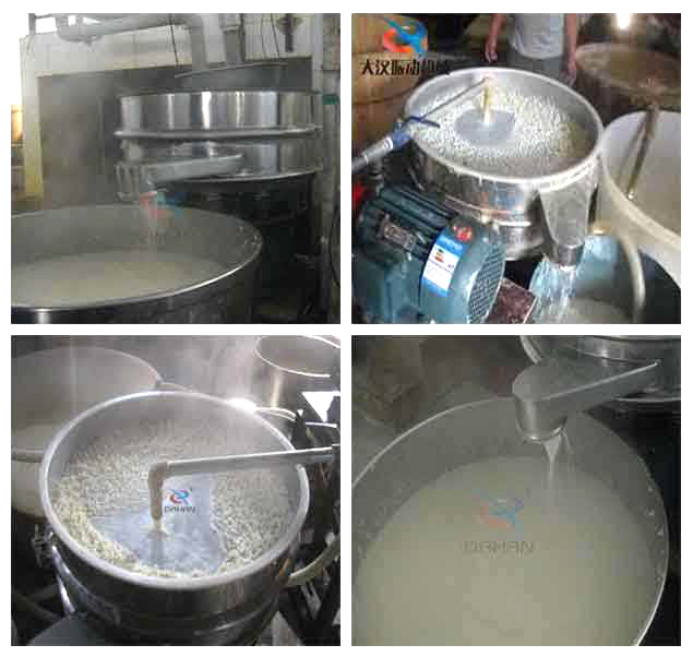 豆浆振动筛客户现场